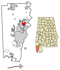 Mobile County Alabama Incorporated and Unincorporated areas Satsuma Highlighted 0168352